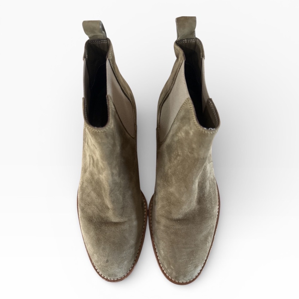 Jenni Kayne Olive Green Suede Ankle Boots Size 37 - Picture 3 of 6